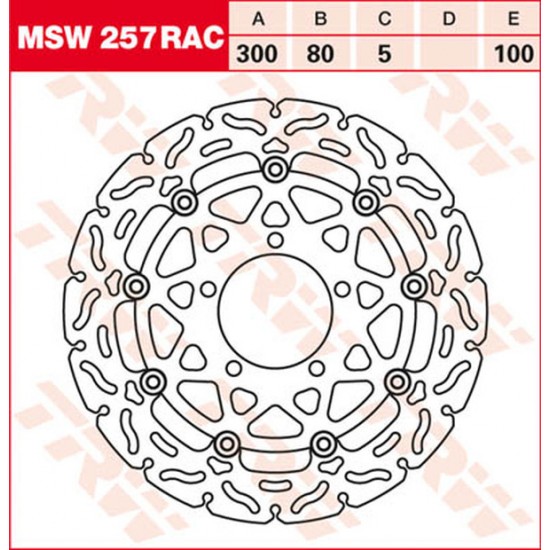 Contoured Floating Brake Rotor ROTOR TRW MSW257RAC