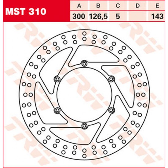 Round Fixed Brake Rotor Larger Than 300mm ROTOR TRW MST310