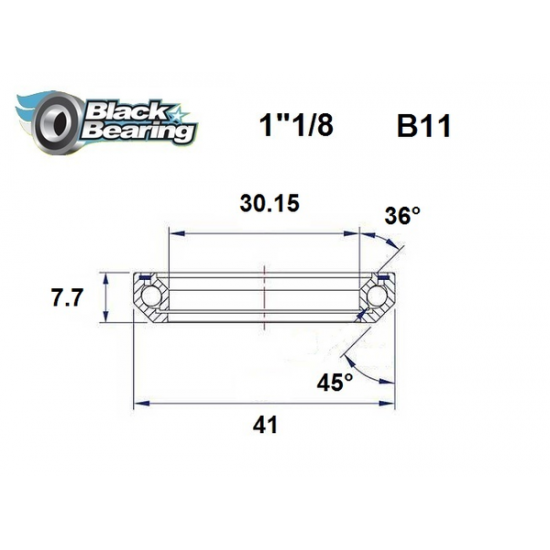 Steuersatz-Lager HB 30.15X41X7.7MM 36°/45°