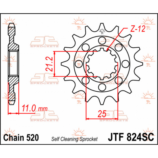 MX Selbstreinigendes, leichtes Ritzel SPROCKET FRONT 14T 520 SC