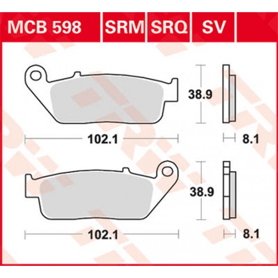 Sv Sintermetall-Bremsbeläge BRAKE PAD TRW MCB598