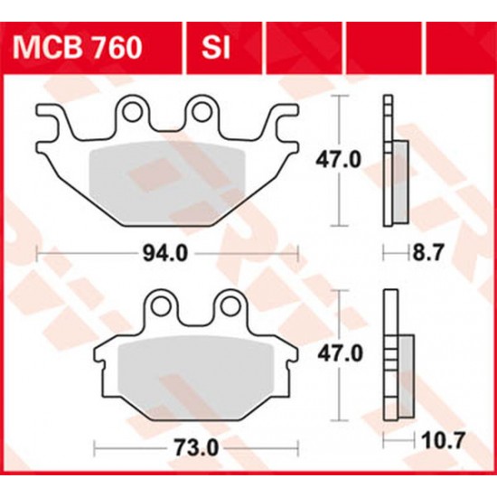 Sv Sintermetall-Bremsbeläge BRAKE PAD TRW MCB760