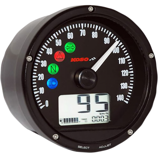 Digital Speedometer/Tachometer D75 TACHOMTR BK 0-140 KMH