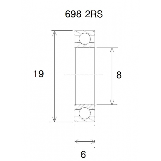 Max Bearing BEARING MAX 8X19X6/7.5MM