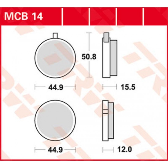 All Round Ceramic Brake Pads BRAKE PAD TRW MCB14