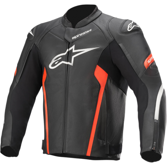 Faster v2 Lederjacke JACKET FASTER V2 BLACK/RED 58