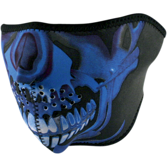 Neoprene Halbmaske HALF MASK BL CHROME SKULL