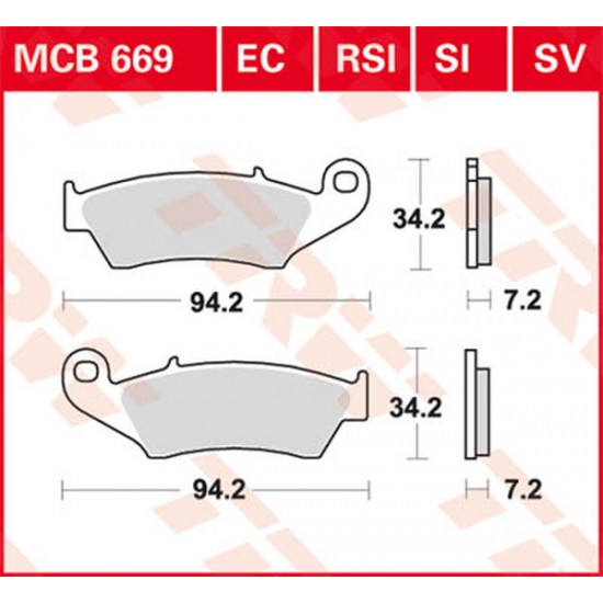 All Round Ceramic Brake Pads BRAKE PAD TRW MCB669