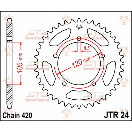 Kettenrad SPROCKET REAR 51T 420