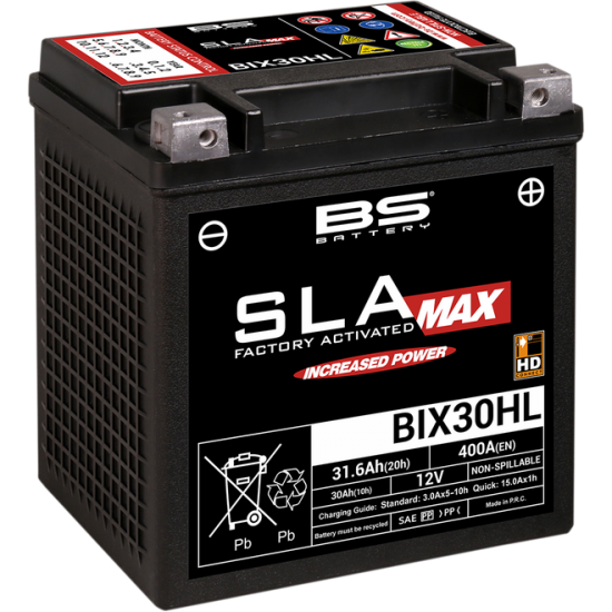 SLA MAX werksseitig aktivierte, wartungsfreie AGM Batterie BATTERY BS BIX30HL SLA-MAX
