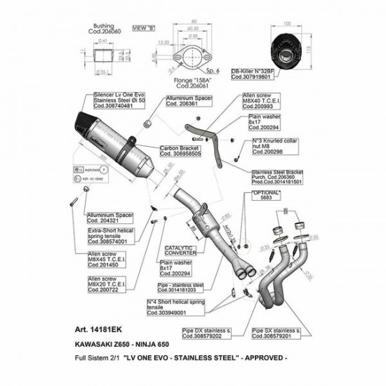 LV One Evo Stainless Steel Full-System Exhaust EXHAUST LVONE KAWA