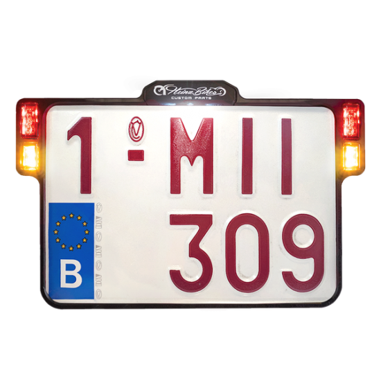 License Plate Holder 3-in-1 for EU Countries LIC.PLT.3IN1 W/TL BK BELGIUM