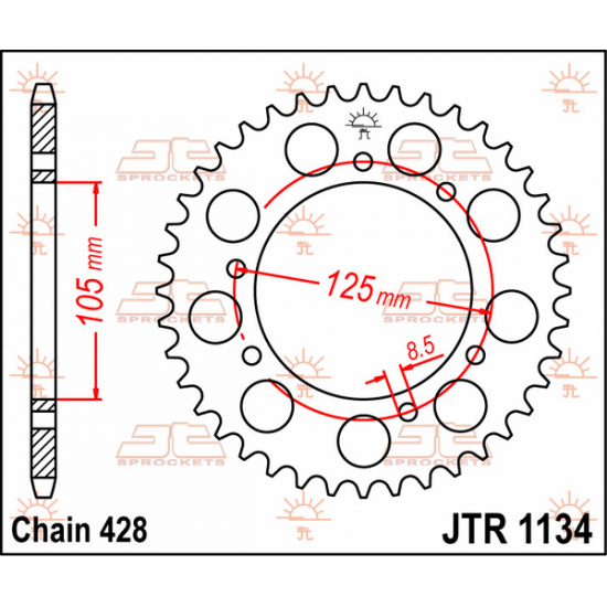 Kettenrad SPROCKET REAR 54T 428