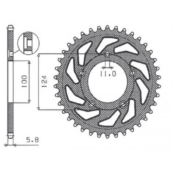 Aluminium Works Triplestar-Kettenräder REAR SPROCKET 520 35T ERG