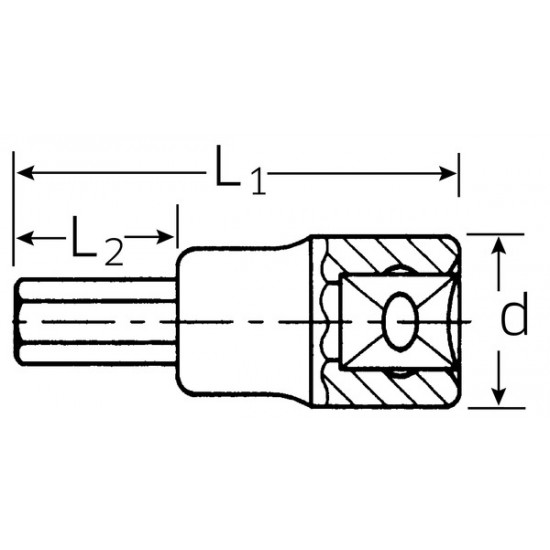 Stecknuss INHEX SOCKET 1/2" 7MM