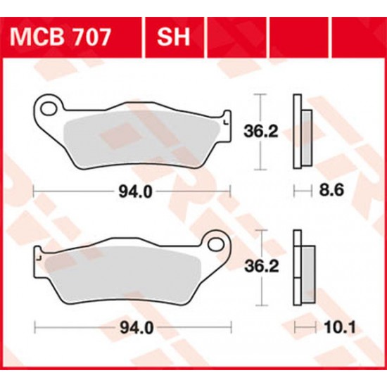 All Round Ceramic Brake Pads BRAKE PAD TRW MCB707