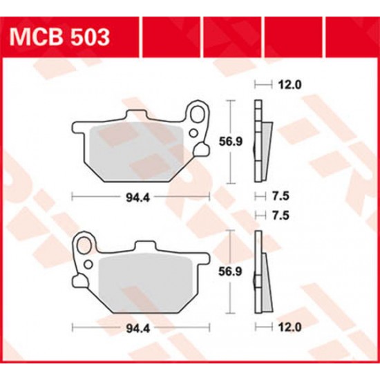 All Round Ceramic Brake Pads BRAKE PAD TRW MCB503