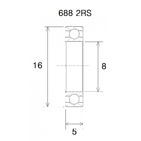 Max Lager BEARING MAX 8X16X5/6.5MM