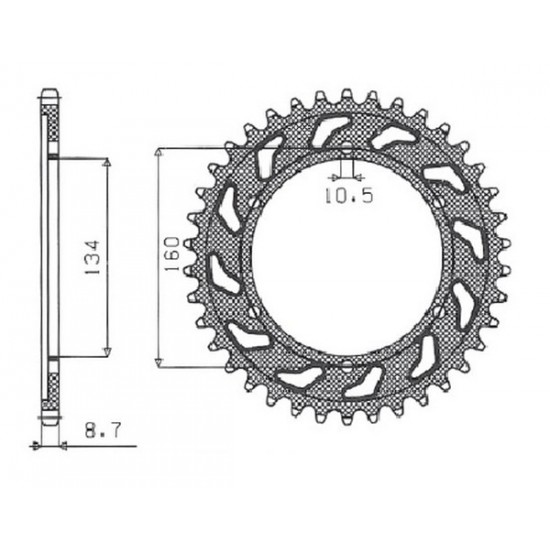 Aluminium Works Triplestar-Kettenräder REAR SPROCKET 530 43T ERG