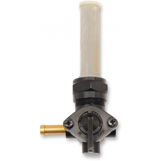 Verchromter Late-Style Benzinhahn PETCOCK BLK 22MM LEFT