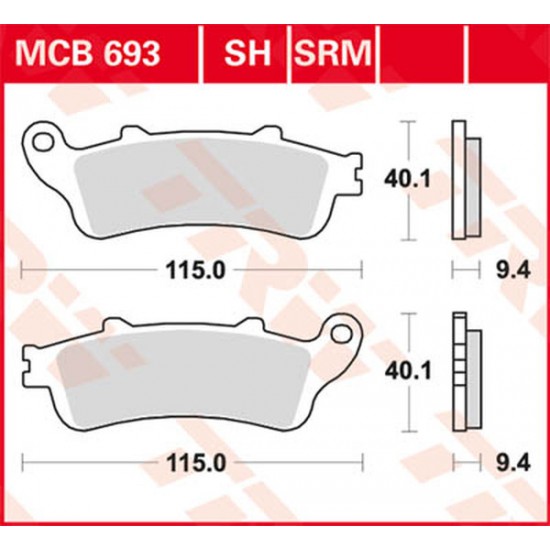 All Round Ceramic Brake Pads BRAKE PAD TRW MCB693