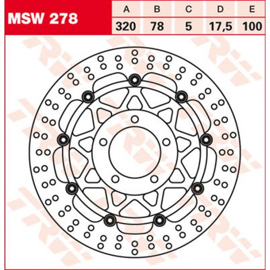 Round Floating Brake Rotor BRAKE DISC FL MSW278