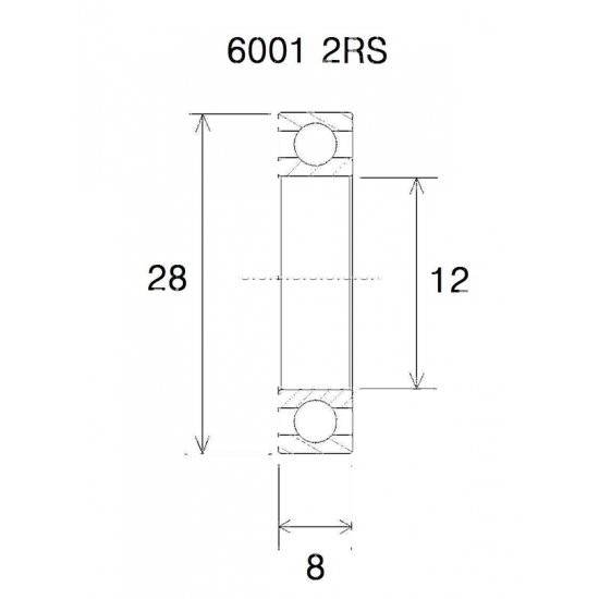 B5 Lager BEARING B5 12X28X8MM