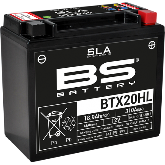 SLA Factory- Activated AGM Maintenance-Free Battery BATTERY BS BTX20HL SLA