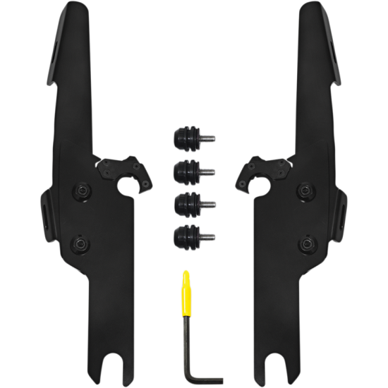 Kompletter Montagesatz mit Fats/Slim Windschild Trigger-Lock MNT KT F/S/BW FLHRS/XS BK