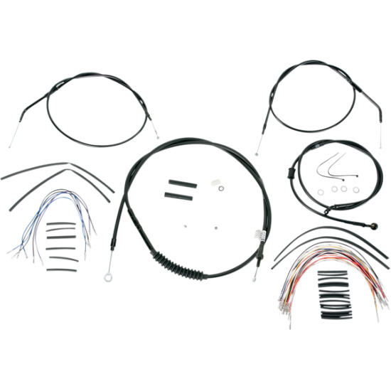 Complete Black Vinyl Handlebar Cable/Line Kit for Ape Hanger Handlebars BAR INSTALL KT 07-13XL 12