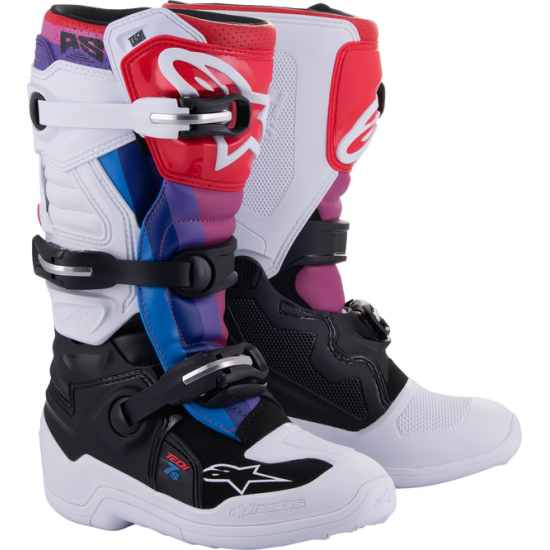 Youth Tech 7S Boots BOOT TECH7S W/B/RAINBOW 6