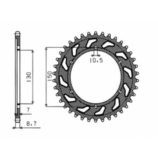Steel Rear Sprocket REAR SPROCKET 532 47T STEEL Steel Rear Sprocket REAR SPROCKET 532 47T STEEL