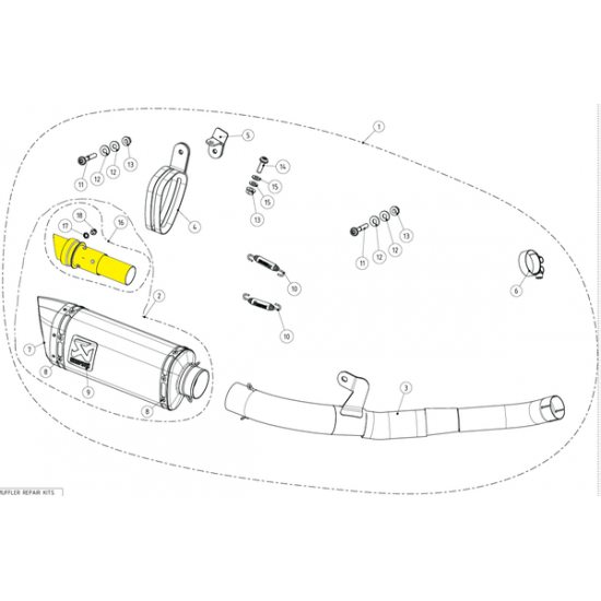 Optionaler Akrapovic Dämpfereinsatz/Db-Killer/Einsatz NOISE INSERT