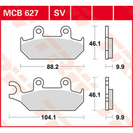 Sv Sintermetall-Bremsbeläge BRAKE PAD TRW MCB627