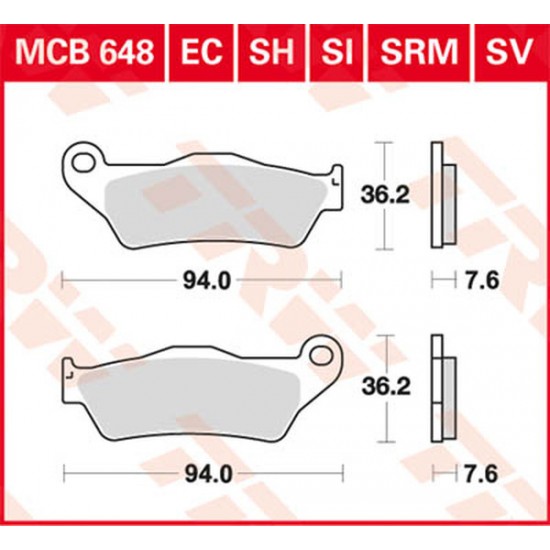 All Round Ceramic Brake Pads BRAKE PAD TRW MCB648