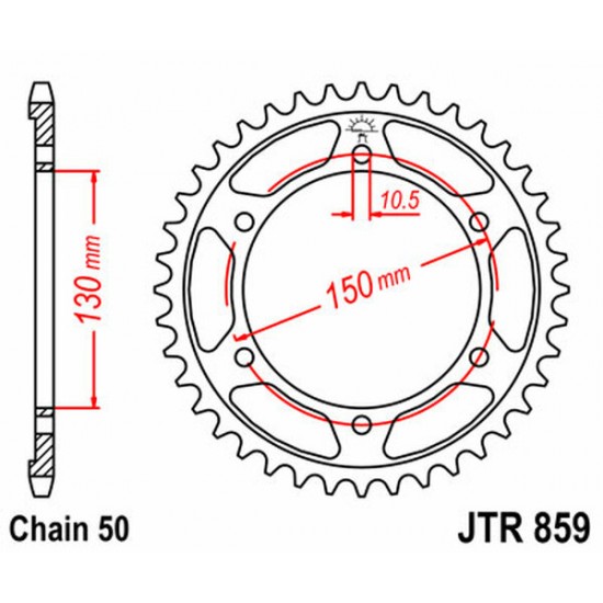 Induktionsgehärtetes, schwarz verzinktes Kettenrad SPROCKET REAR 47T 530 BLK