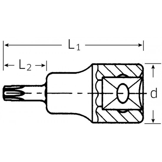 Stecknuss SCREWDRIVER-SOCKET 3/8" T45