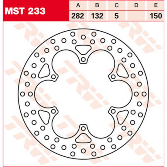 Round Fixed Brake Rotor 250-299mm ROTOR TRW MST233