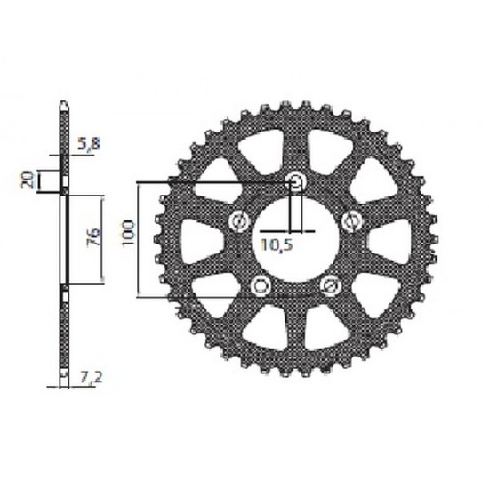 Aluminium Works Triplestar-Kettenräder REAR SPROCKET 525 41T ERG