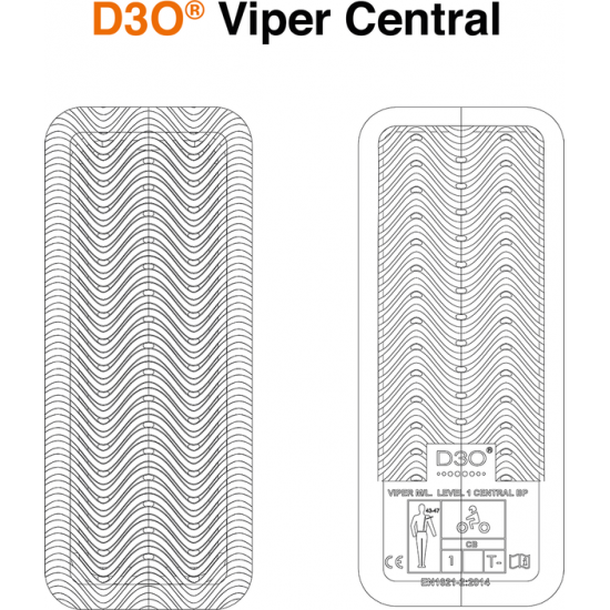 D3O® Viper mittiger Rückenprotektor GUARD D30 CENTRL BACK XS