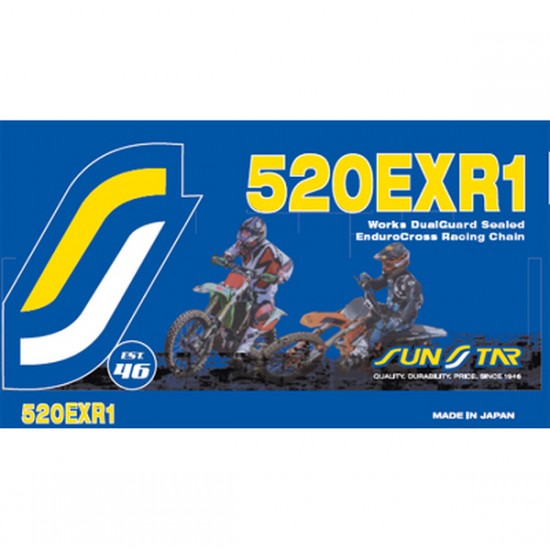 520 Exr 1 Works Endurocross abgedichtete Kette CHAIN U-RING 520X112 GOLD