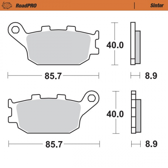 RoadPRO hinterer Sintermetall-Bremsbelag BRAKE PAD SINTER REAR