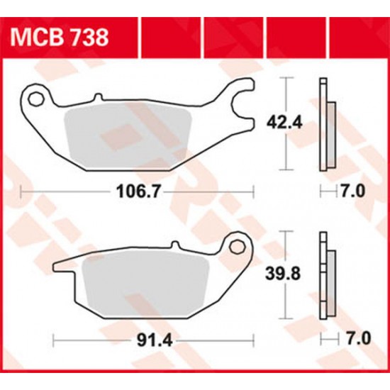 All Round Ceramic Brake Pads BRAKE PAD TRW MCB738