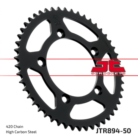 Induktionsgehärtetes, schwarz verzinktes Kettenrad SPROCKET REAR 50T 420 BLK