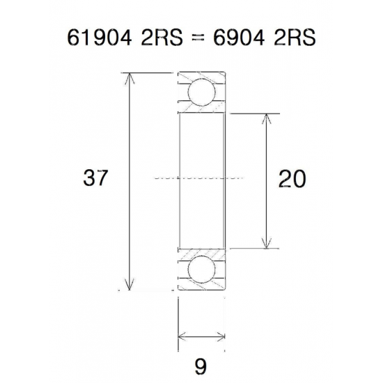 Max Bearing BEARING MAX 20X37X9MM