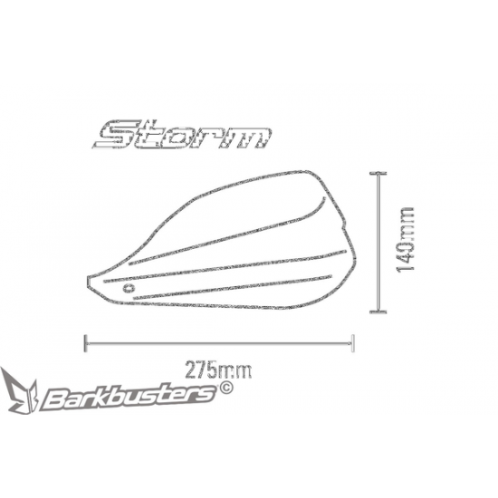 STORM Handprotektoren für 22 mm Lenker HANDGUARD STORM 22MM BK